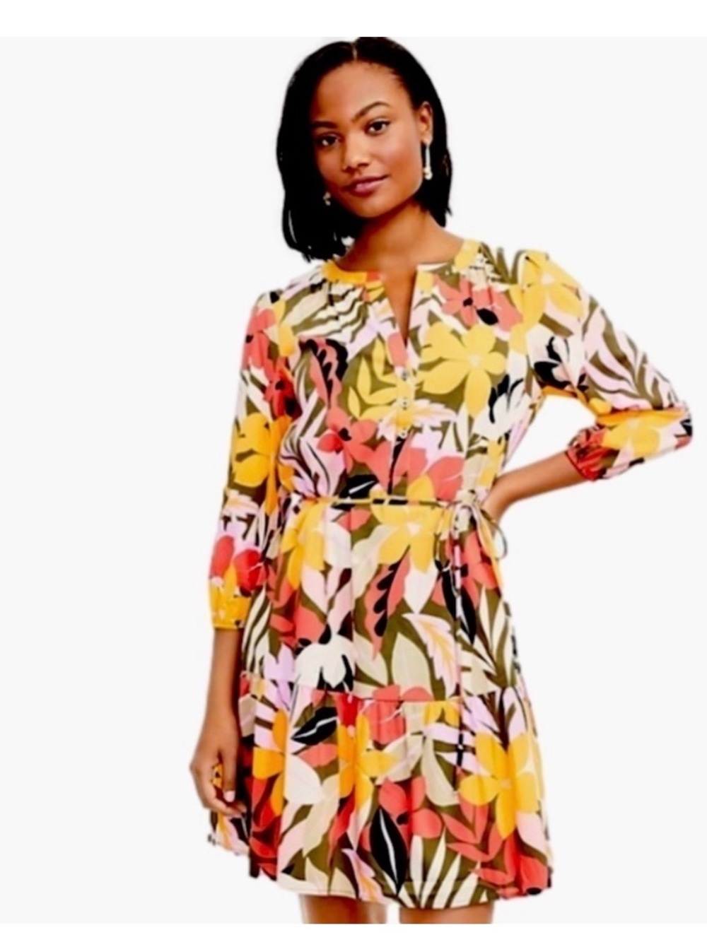 NWT Loft Floral Palm Shirt Dress